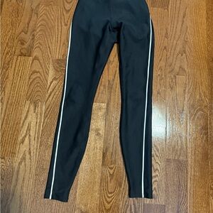 ALO Yoga Black Leggings with White Stripes NWOT